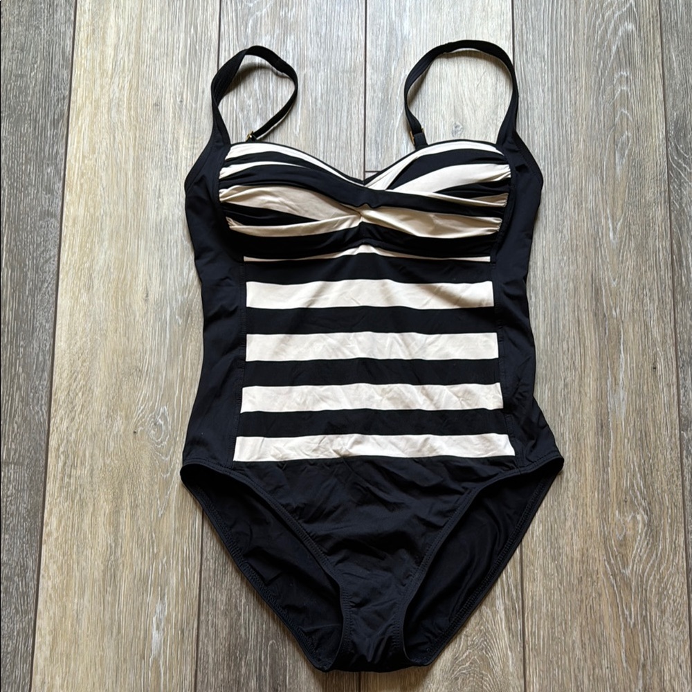 Striped Black and White Swimsuit